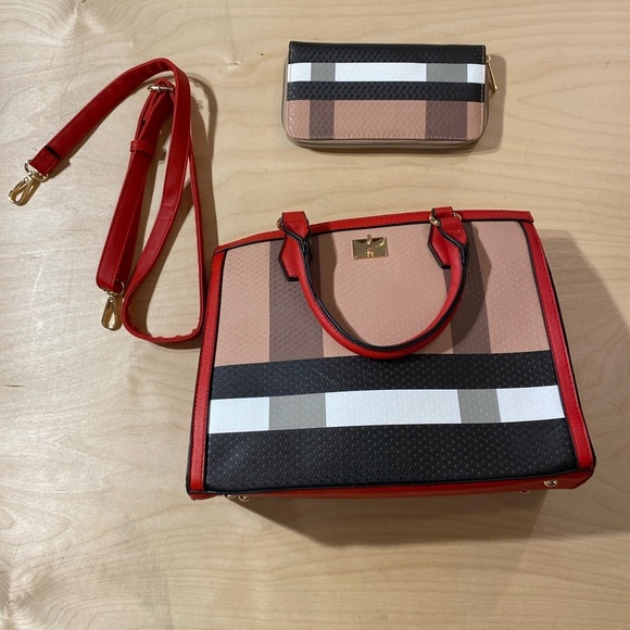 Handbag with Matching Wallet and Shoulder Strap (BX) - Picture 1 of 13